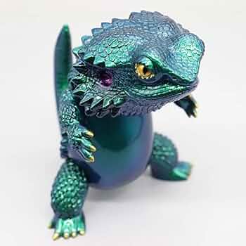 ⭐︎レア⭐︎ 星形の目⭐︎フトアゴン　クリスマスカラー　グリーン　銀ラメ　ソフビ ⭐︎レア⭐︎ 星形の目⭐︎フトアゴン クリスマスカラー